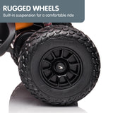 Kahuna Licensed MCL35 McLaren Kids Toy Ride On Electric Quad Bike - Orange - Close-Up Angle