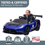 Kahuna Maserati MC20 GT2 Licensed Electric Kids Ride On Race Car Blue - Low Angle