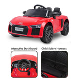 Kahuna R8 Spyder Audi Licensed Kids Electric Ride On Car Remote Control - Red - 45-Degree Angle
