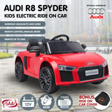 Kahuna R8 Spyder Audi Licensed Kids Electric Ride On Car Remote Control - Red - Extra Image
