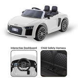 Kahuna R8 Spyder Audi Licensed Kids Electric Ride On Car Remote Control - White - Side View