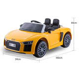 Kahuna R8 Spyder Audi Licensed Kids Electric Ride On Car Remote Control - Yellow - Front View