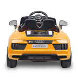Kahuna R8 Spyder Audi Licensed Kids Electric Ride On Car Remote Control - Yellow - Close-Up Angle