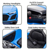 Kahuna Audi Sport Licensed Kids Electric Ride On Car Remote Control - Blue - 45-Degree Angle
