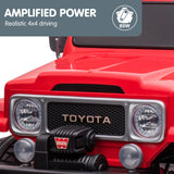 Kahuna Licensed Toyota FJ-40 Electric Kids Ride On Car by Kahuna - Red - Low Angle