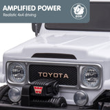 Kahuna Licensed Toyota FJ-40 Kids Ride On Electric Toy Car 80W - White - Low Angle