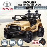 Kahuna Authorised Toyota Fj Cruiser Kids Electric Ride On Car - Khaki - Front View