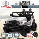 Kahuna Authorized Toyota Electric Kids Ride-on Car Fj Cruiser - White - Front View