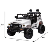 Kahuna Authorized Toyota Electric Kids Ride-on Car Fj Cruiser - White - Top-Down View