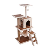 Furtastic 125cm Cat Tree Scratching Post - Beige - Top-Down View