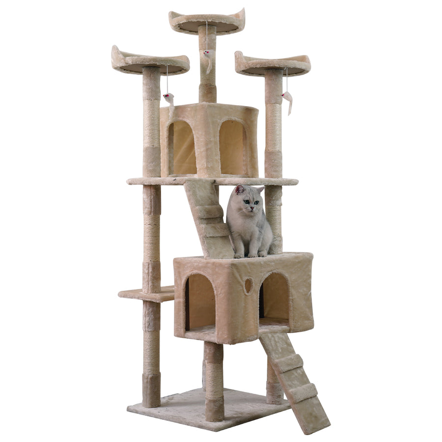 Furtastic 170cm Cat Tree Scratching Post - Beige, image 2