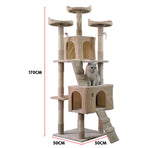 Furtastic 170cm Cat Tree Scratching Post - Beige, image 3