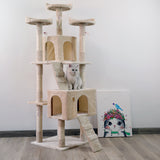 Furtastic 170cm Cat Tree Scratching Post - Beige - Top-Down View