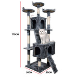 Furtastic 170cm Cat Tree Scratching Post - Dark Grey - Top-Down View