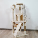 Furtastic 135cm Cat Tree Scratching Post - Beige - Top-Down View