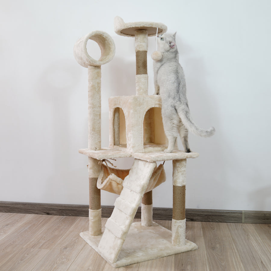 Furtastic 135cm Cat Tree Scratching Post - Beige, image 4