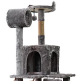 Furtastic 135cm Cat Tree Scratching Post - Silver Grey - Front View