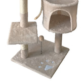 Furtastic 110cm Cat Tree Scratching Post - Beige - Front View