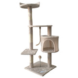 Furtastic 110cm Cat Tree Scratching Post - Beige - Top-Down View