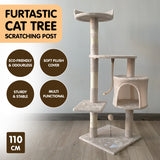 Furtastic 110cm Cat Tree Scratching Post - Beige - Close-Up Angle