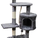 Furtastic 110cm Cat Tree Scratching Post - Silver Grey - Front View