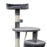Furtastic 110cm Cat Tree Scratching Post - Silver Grey - Side View