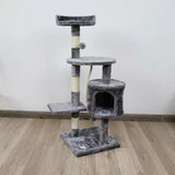 Furtastic 110cm Cat Tree Scratching Post - Silver Grey - 45-Degree Angle