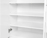 Sarantino 21 Pairs Shoe Cabinet Storage Organiser Shelf 2 Doors 80 x 30 x 90cm in White - Front View