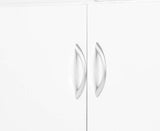 Sarantino 21 Pairs Shoe Cabinet Storage Organiser Shelf 2 Doors 80 x 30 x 90cm in White - 45-Degree Angle