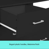 Sarantino Tallboy Dresser 6 Chest Of Drawers Table Cabinet Bedroom Storage Black - Rear View