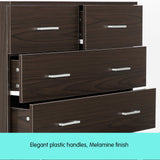 Sarantino Tallboy Dresser 6 Chest Of Drawers Cabinet Storage 85 x 39.5 x 105 in Brown - Rear View