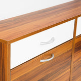 Sarantino 24 Pairs Shoe Cabinet Rack Storage Cupboard Organiser Shelf Walnut Drawers Chest - 45-Degree Angle
