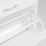 Sarantino 24 Pairs Shoe Cabinet Storage White Drawers Chest 1200 x 240 x 920 in White - Rear View