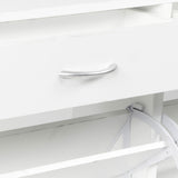 Sarantino 24 Pairs Shoe Cabinet Storage White Drawers Chest 1200 x 240 x 920 in White - Close-Up Angle