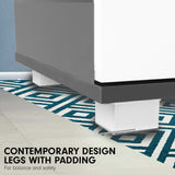 Sarantino Bedside Table Cabinet Storage Chest 2 Drawers Lamp Side Nightstand White Black - 45-Degree Angle