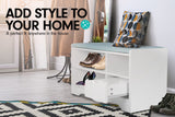 Sarantino Shoe Rack Cabinet Organiser Grey Cushion Stool Bench - 80 X 30 X 45 - White - Top-Down View