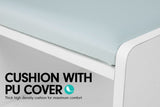 Sarantino Shoe Rack Cabinet Organiser Grey Cushion Stool Bench - 80 X 30 X 45 - White - Low Angle