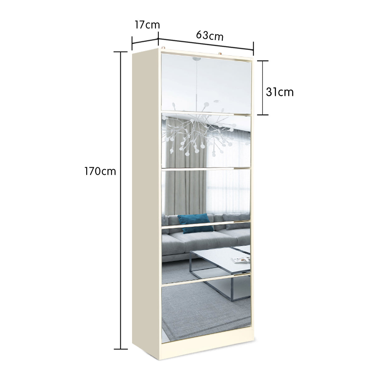 Sarantino 24 Pairs Shoe Cabinet Rack Storage Cupboard Organiser Shelf 5 Level Drawers