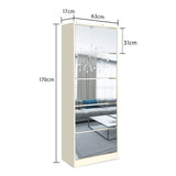 Sarantino 24 Pairs Shoe Cabinet Rack Storage Cupboard Organiser Shelf 5 Level Drawers