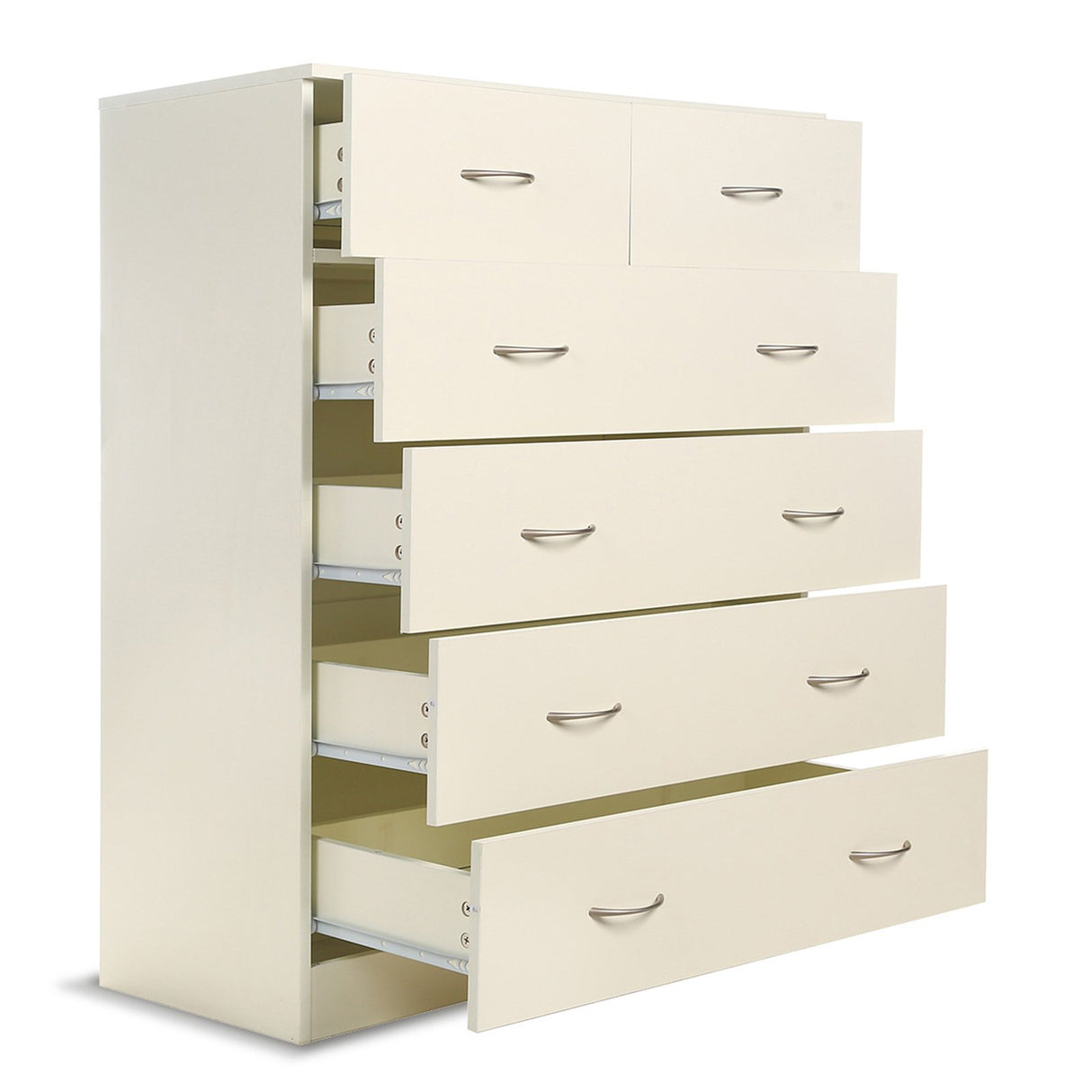 Sarantino Tallboy Dresser 6 Chest Of Drawers Cabinet 85 x 39.5 x 105cm in White