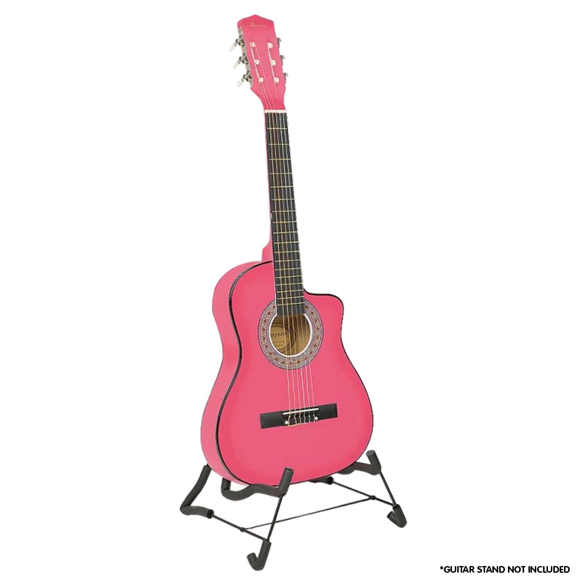 Karrera Kids Cutaway Acoustic Guitar - Pink 34 inch