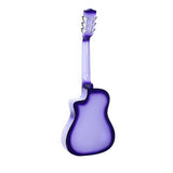 Karrera Children's Cutaway Acoustic Guitar for Kids - Purple - Side View