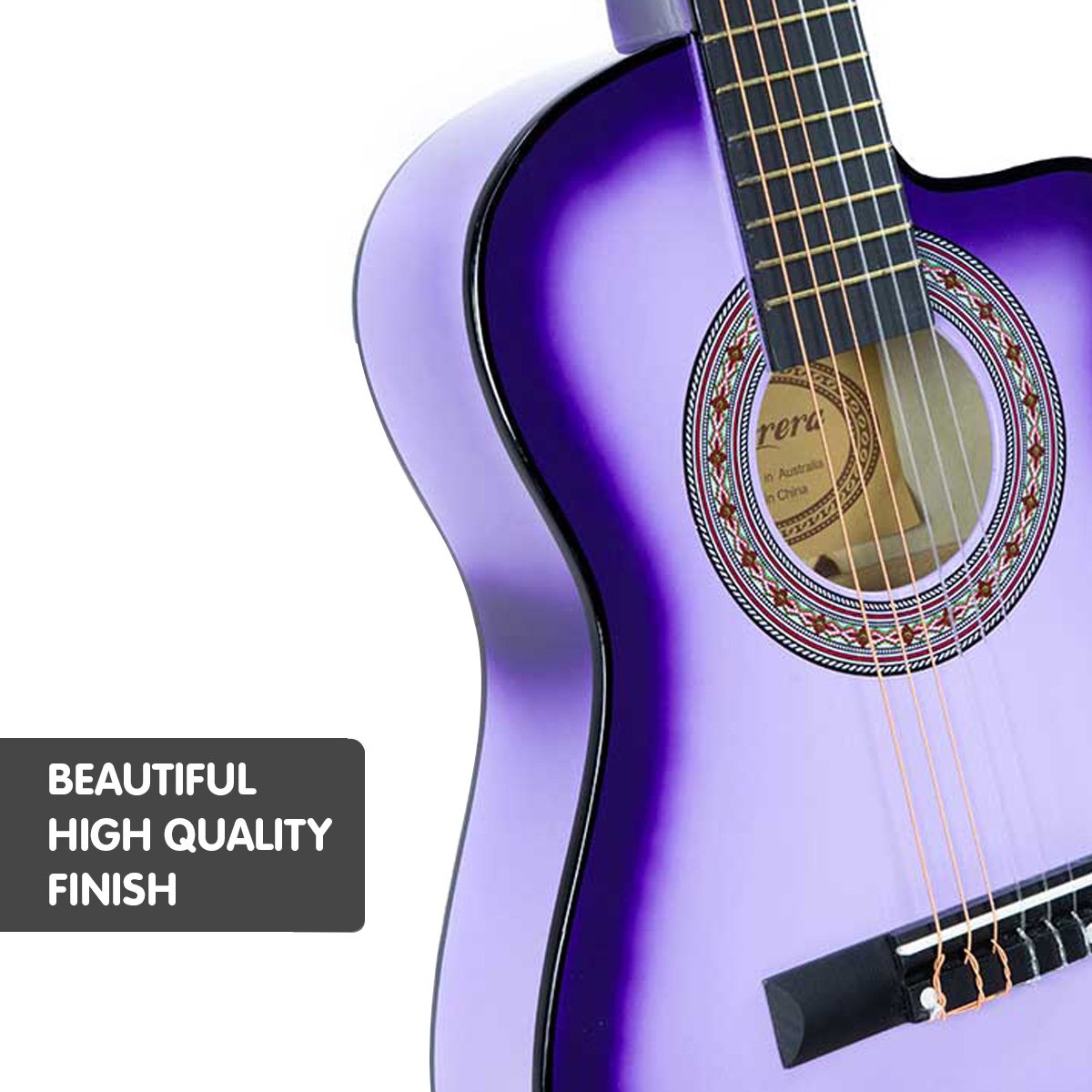 Karrera Children's Cutaway Acoustic Guitar for Kids - Purple