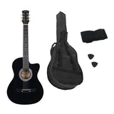 Karrera 38-Inch Black Cutaway Acoustic Guitar Bundle with Gig Bag