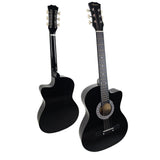 Karrera 38-Inch Black Cutaway Acoustic Guitar Bundle with Gig Bag