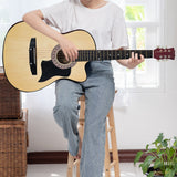 Karrera 38-Inch Cutaway Acoustic Guitar Bundle with Weatherproof Bag - Natural Finish