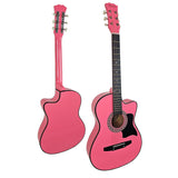 Karrera 38-Inch Cutaway Pink Acoustic Guitar Set with Bag - 45-Degree Angle