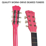 Karrera 38-Inch Cutaway Pink Acoustic Guitar Set with Bag