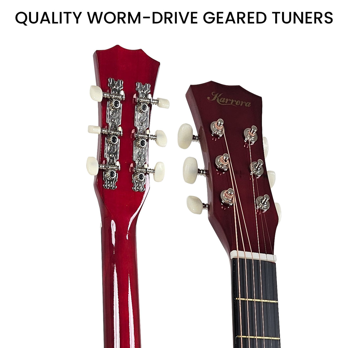 Karrera 38in Cutaway Acoustic Guitar Starter Kit with Bag and Accessories - Sunburst Finish