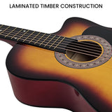 Karrera 38in Cutaway Acoustic Guitar Starter Kit with Bag and Accessories - Sunburst Finish - Extra Image